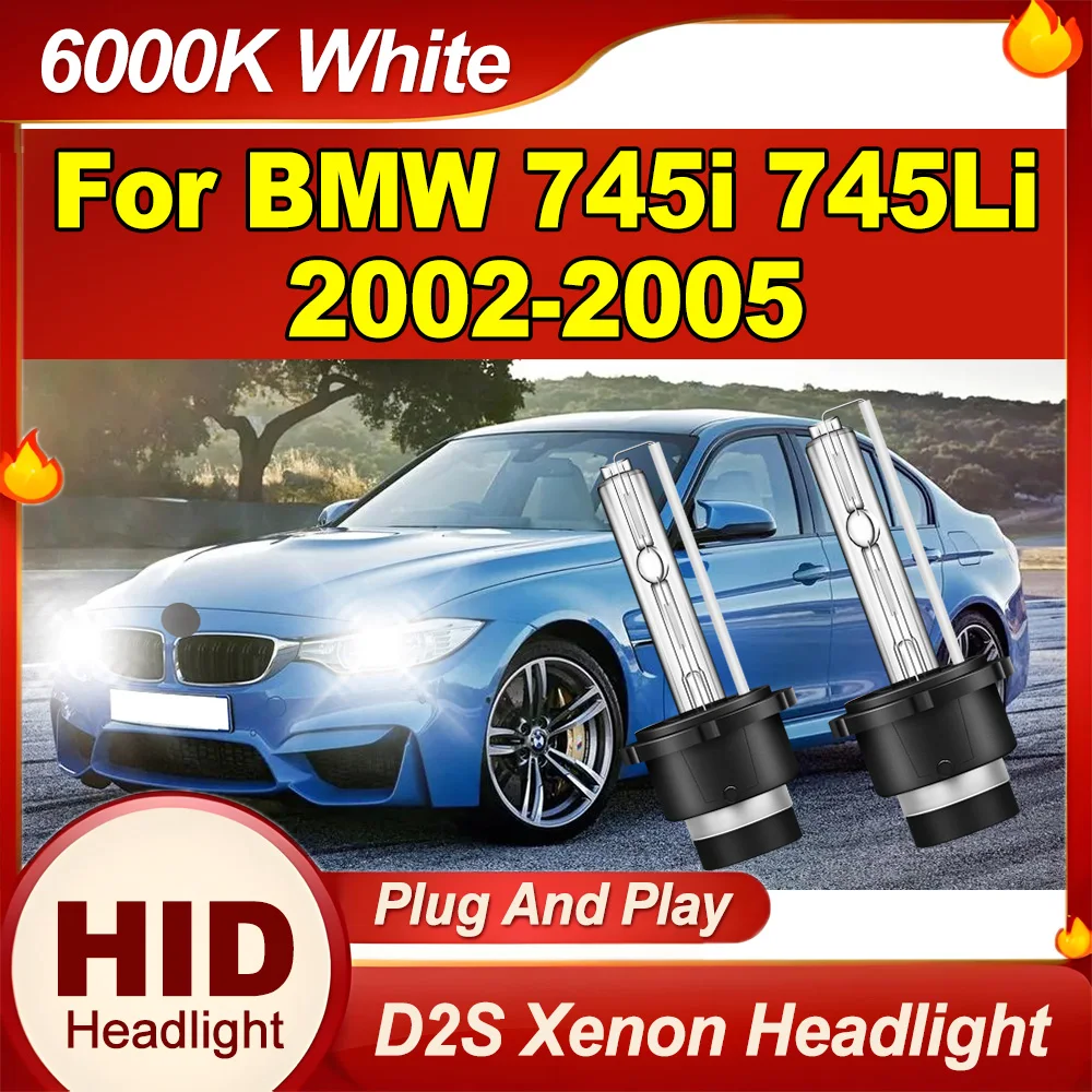 

2PCS Plug And Play Car Lights D2S Xenon Headlight 12V Xenon Lamps 6000K White High Power 20000LM For BMW 745i 745Li 2002-2005