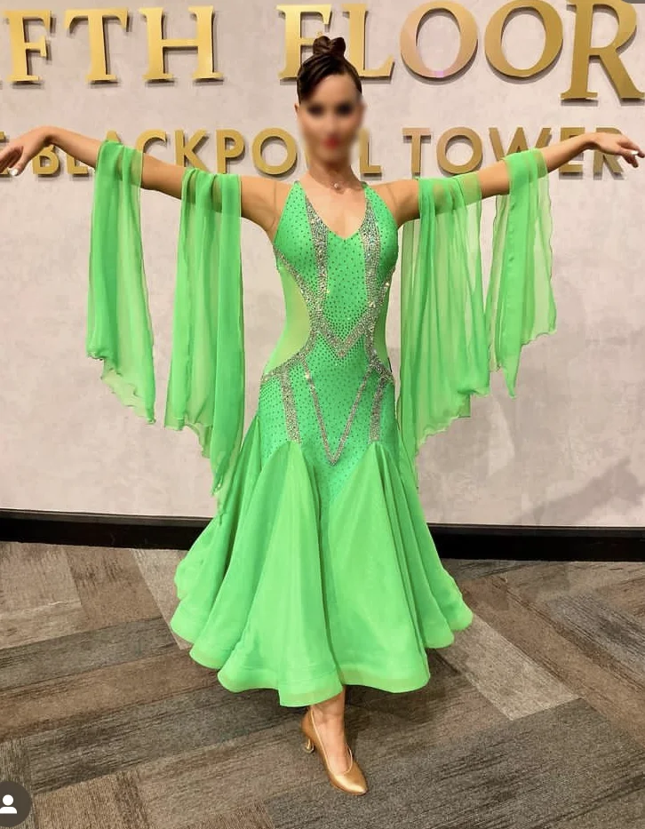 

New Competition ballroom Standard dance dress dance clothing stage wear Women dance dress