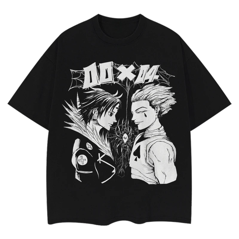 

2025 Heavy T-shirt Comic Print Summer Street Fashion Brand Men's and Women's Short Sleeves High Quality Luxury Brand Selling