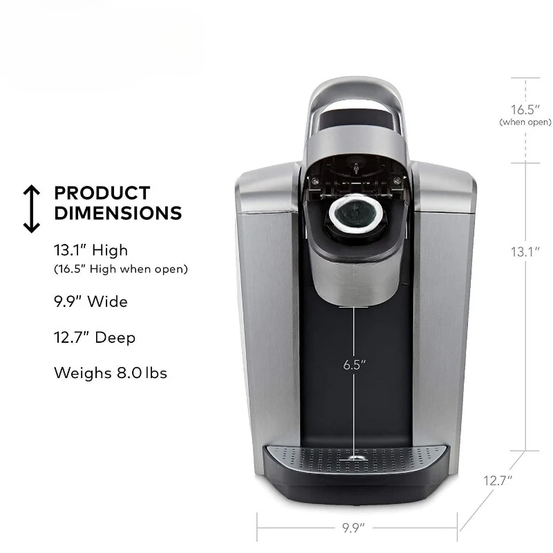 جهاز تحضير القهوة بعلبة واحدة ، قدرة القهوة المثلجة ، الفضة المصقولة بالإضافة إلى فلتر إضافي ، 75 أونصة