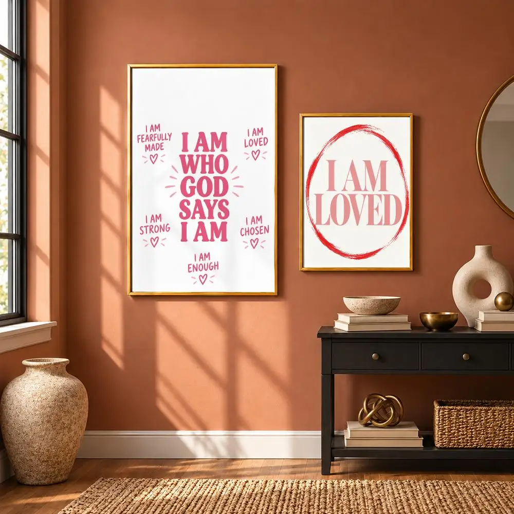 I Am Enough Empowering Style Poster Art Wall Stickers & Self-Adhesive Decals for Home, Bedroom & Living Room