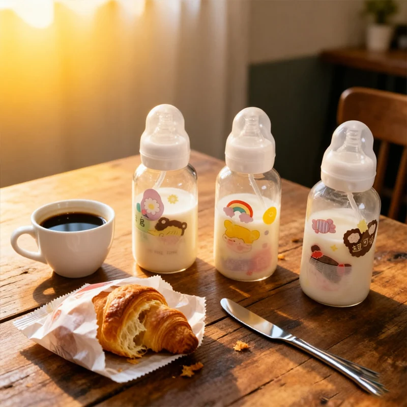 Cute Girl Transparent Glass Bottle, Creative and interesting Pattern, Personalized Straw Cup, Student and Couple Portable Cup