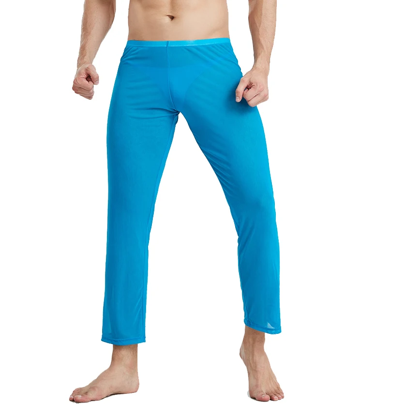 

Mens Mesh See Through Loose Breathable Pajama Pants Casual Home Sleep Bottoms Men Lounge Pants Sheer Underwear Sexy Sleepwear