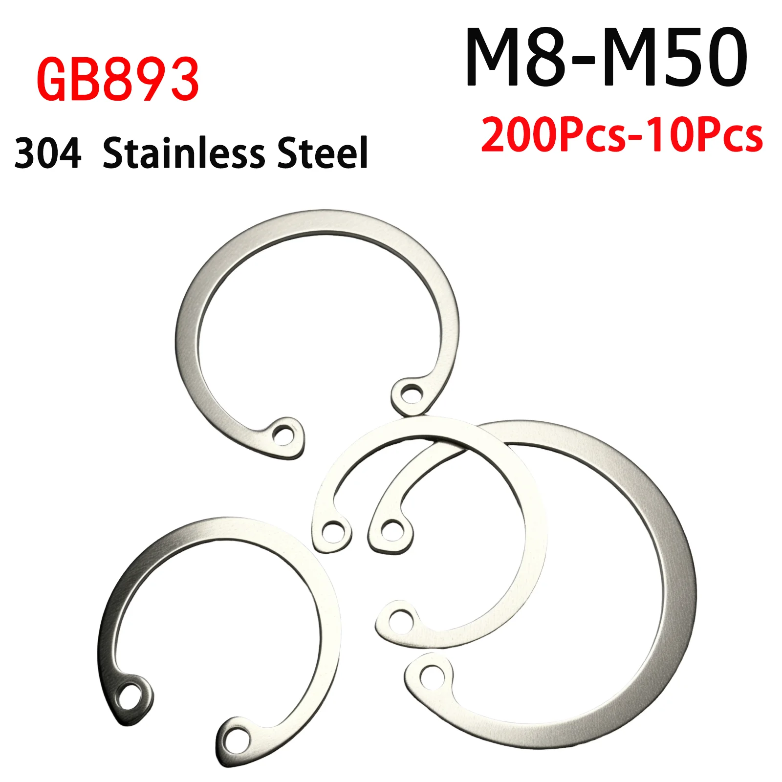 

10-200Pc GB893 DIN472 304 Stainless Steel C Type Internal Circlip Retaining Clip Snap Ring M8 M9 M10 M11 M12 M13 M14 M15 M17-M50
