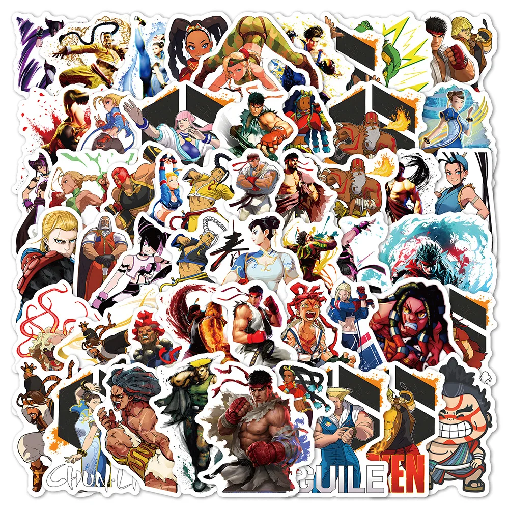 

10/50PCS Street Fighter Graffiti Stickers Cartoon Classic Fighting Game Cool Decorative Decal Kids Toy Gifts for Bookshelf Bike