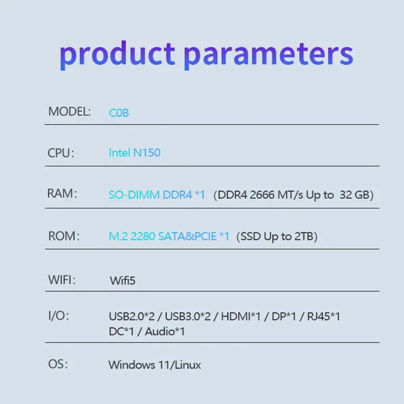 Mini PC Twin Lake N150 with 8GB DDR4 3200MHz 512GB SSD Windows 11 WiFi 5 - Desktop Computer for Office And Gaming