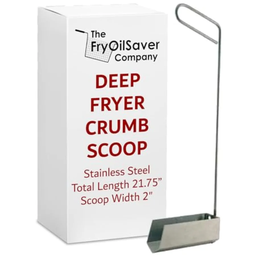 

V-Shaped Deep Fryer Strainer Frying er Skimmer Spoon - Heat Resistant to 750F - Oil and Food Crumbs Strainer for Diner Restaura