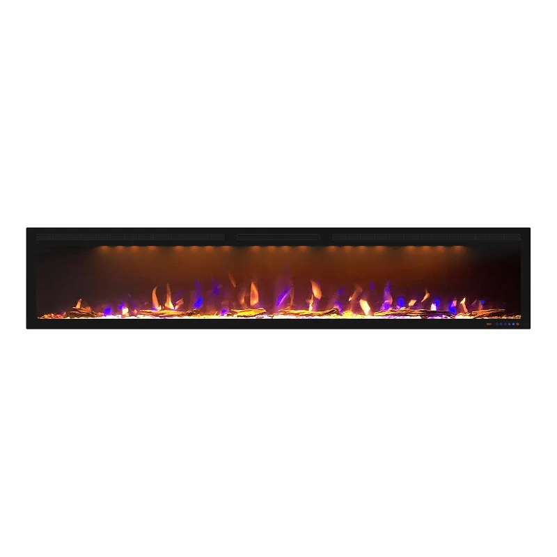 

Luxstar 72 Inch GP Modern Indoor Media Electric Fireplace Heaters Royal Slim 1.5KW Fireplace Control Remote Agro LED Light