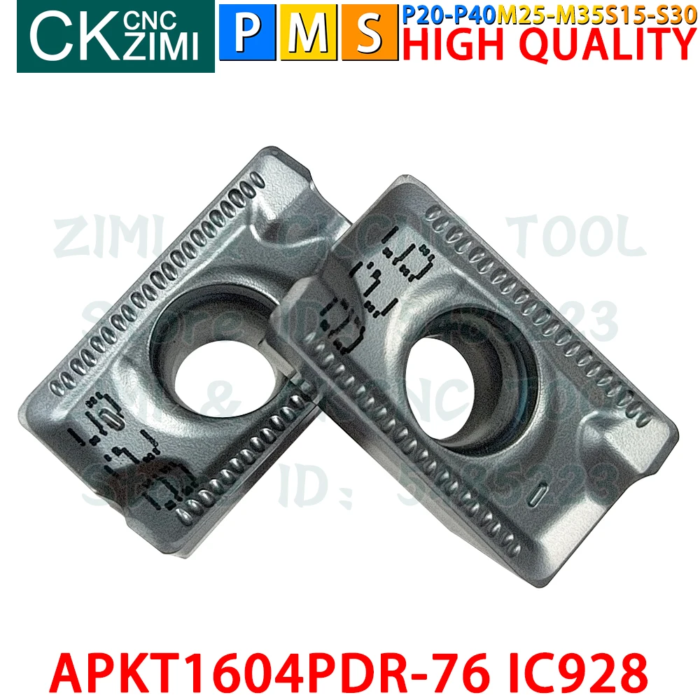 Imagem -06 - Apkt 1604 Pdr 76 Ic928 Inserções de Carboneto Inserir Fresamento Insira Ferramentas Apkt 1604pdr Cnc Mecânicos Torno Ferramentas de Corte Indexáveis Apkt1604pdr76 Ic928