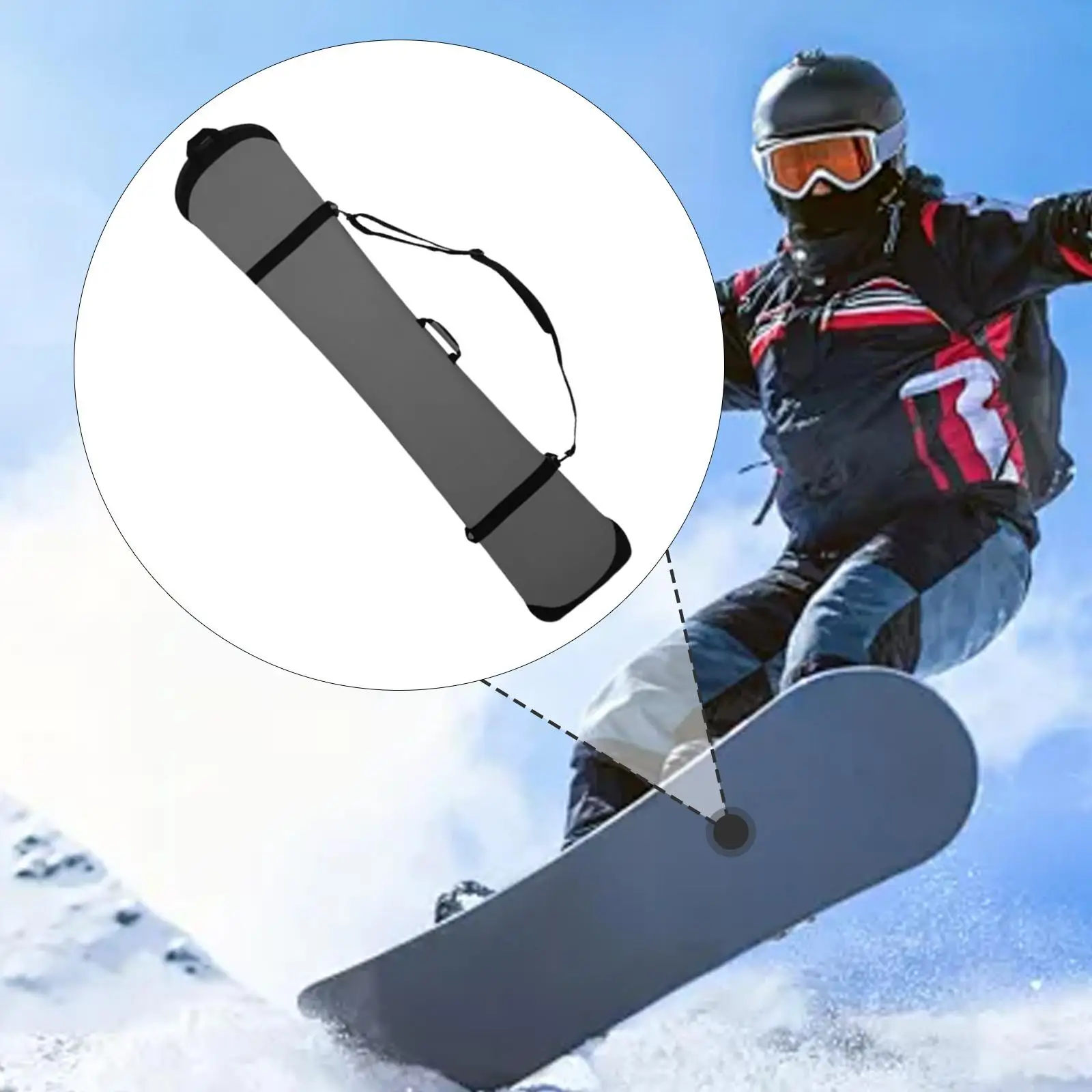 غطاء للأكمام على الجليد قابل للتعديل مع ملحقات المقبض مع حزام كتف وحقيبة سفر للتزلج على الجليد