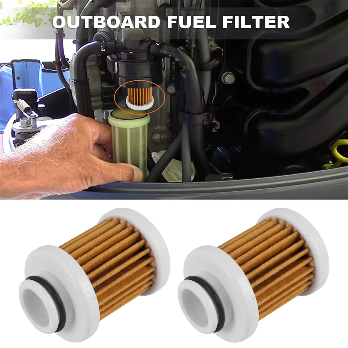 ตัวกรองน้ำมันเชื้อเพลิง6D8-WS24A-00 2ชิ้นสำหรับ F50-F115ยามาฮ่า40-115Hp เครื่องยนต์30HP-115HP 6D8-24563-00-00กรอง4จังหวะ