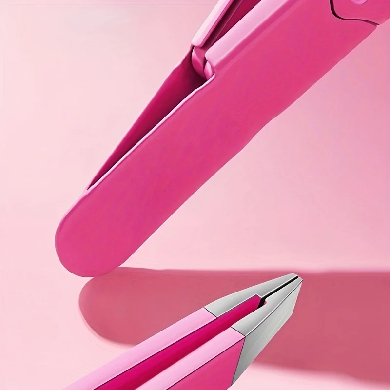 Pince à épiler professionnelle rose en acier inoxydable, résistante à la rouille et lavable, pour une épilation de précision, des sourcils et des poils du visage