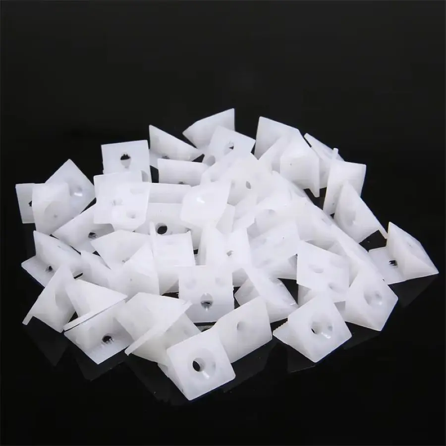 50/100pcs Furniture Chest Drawer Bottom Repair Fixing Mending Wedges Drawer Angle Code Bracket Fastener with Screws view 2
