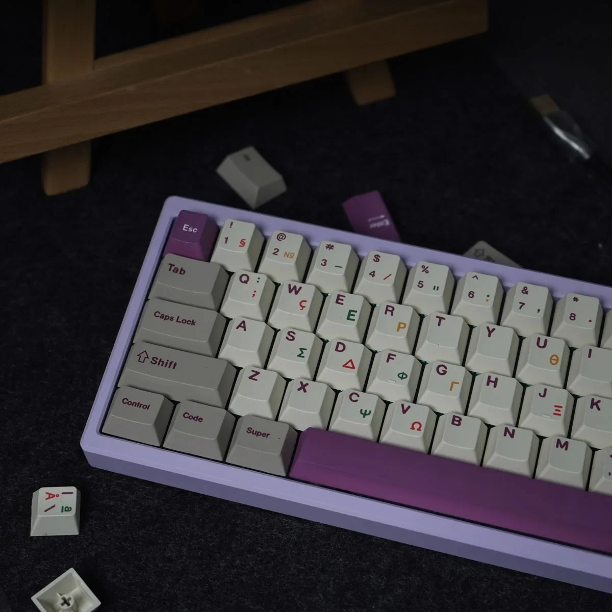 Purple Greek Keycaps 147 Keys PBT Sublimation Cherry Profile Keycaps Customized Original for 61/68/75 MX Mechanical Keyboard