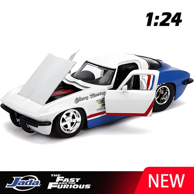 JADA 1:24 CORVETTE STINGRAY 1963 samochód ze stopu Diecasts i pojazdy zabawkowe Model samochodu miniaturowy model samochodu dla dzieci