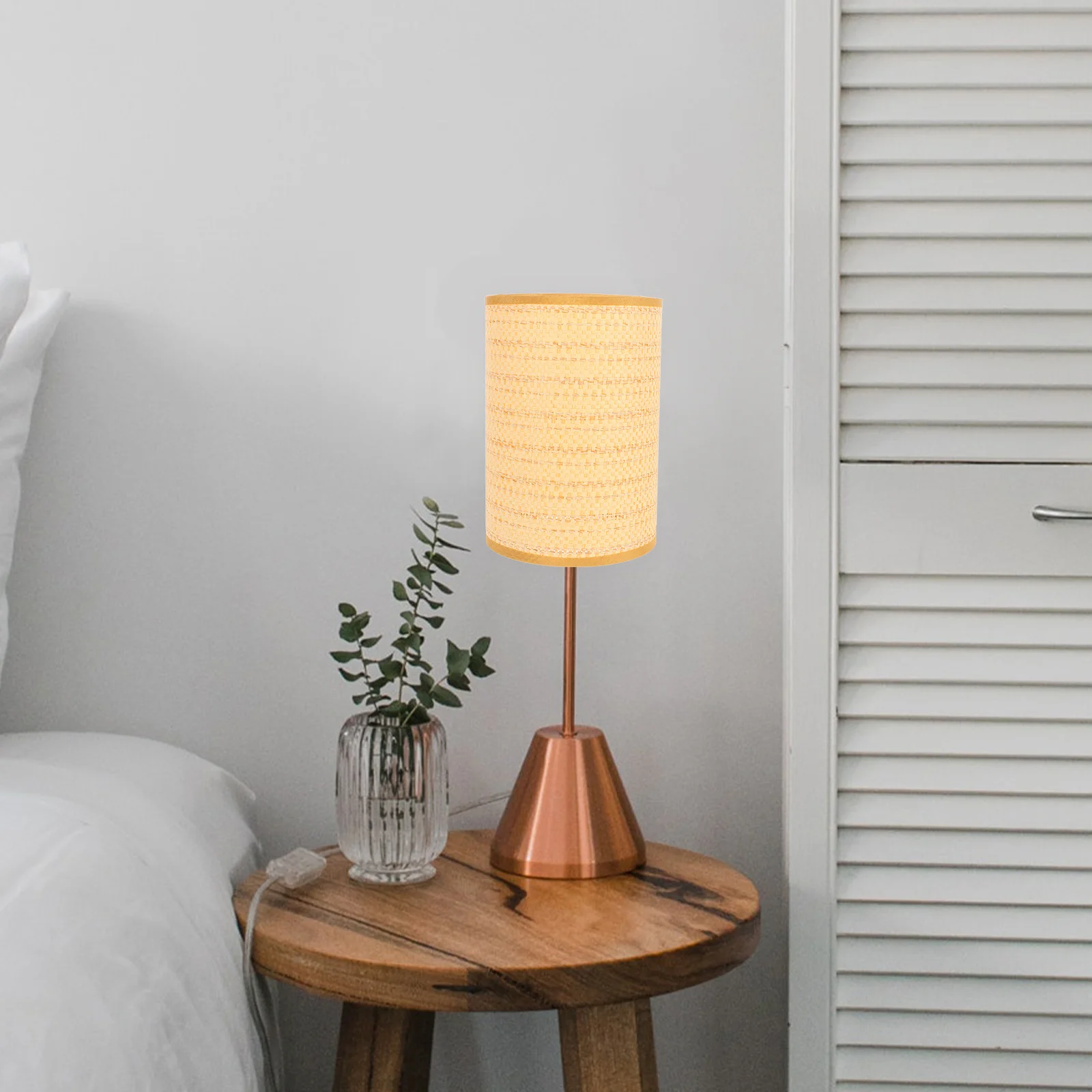 

2Pcs Rattan Lamp Shade Woven Drum Lampshade Replacement for E27 E14 Table Floor Lamps Rattan Lamp Shades for Table Lamps