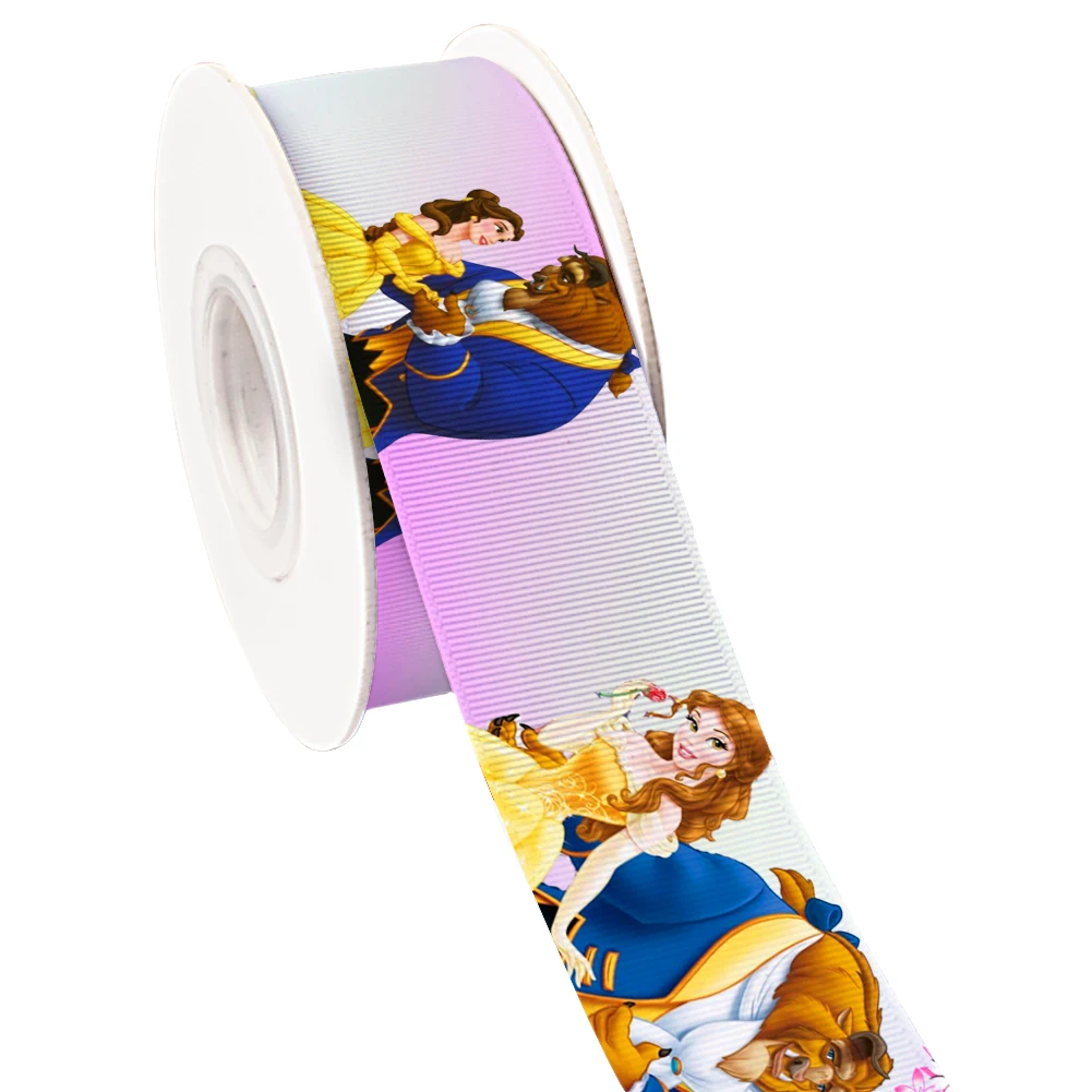 Disney Sofia Belle Print Grosgrain Ribbon 25MM 38MM Satin Ribbon for Sewing Supplies Hair Accessories 10yards