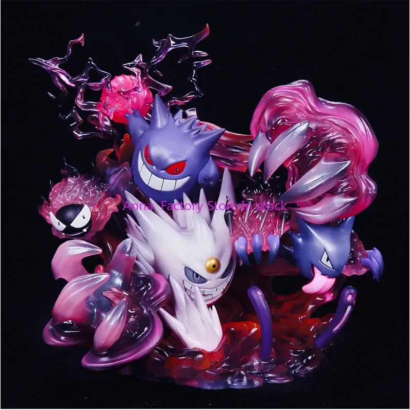 Pokemon Gengar Evolution Group 3 Set Gk Model Colorful Gengar Family Large Statue Anime Figure Decoration Ornament Gift Toys