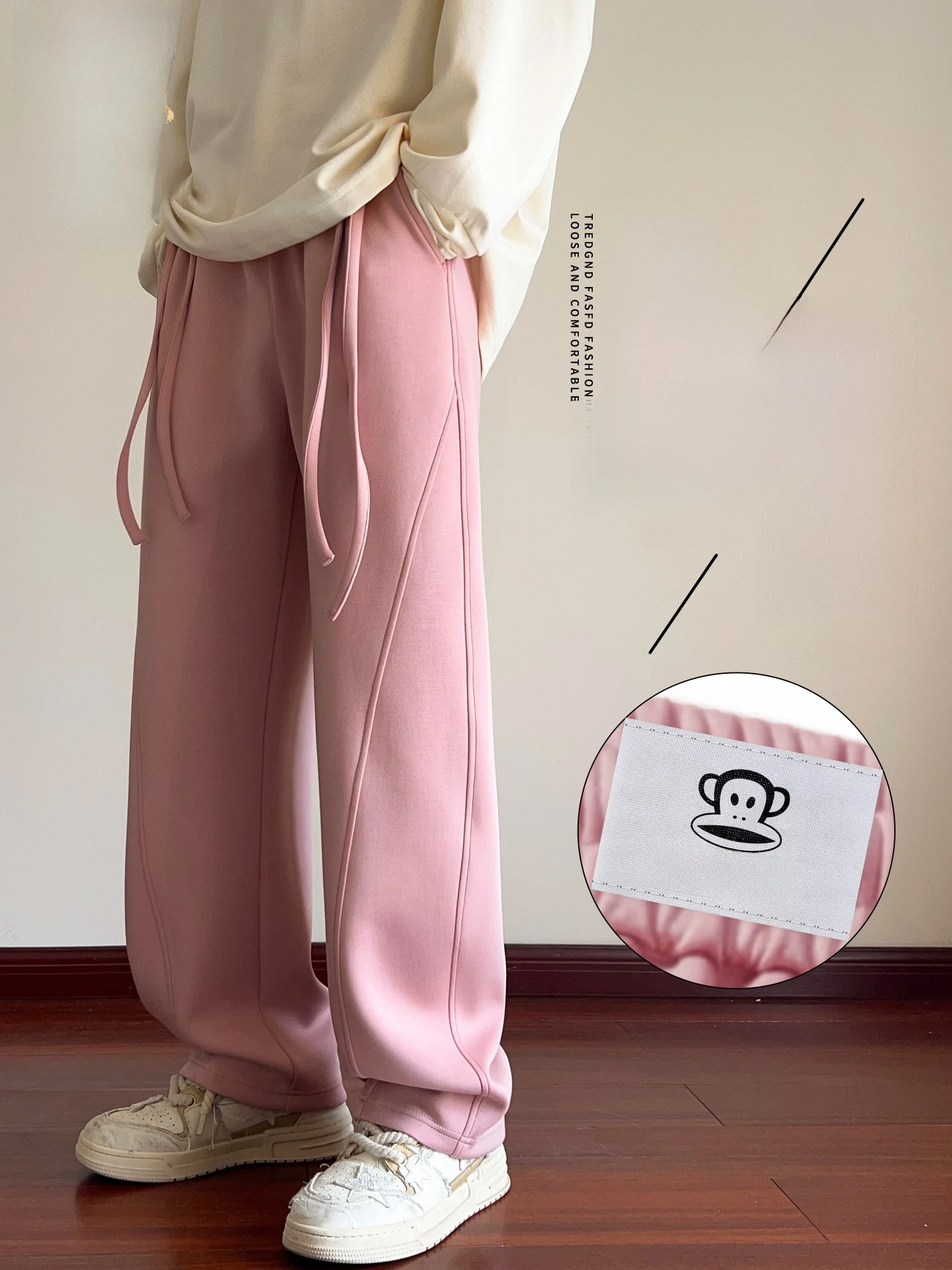 

Мужские повседневные брюки Paul Frank American Style, свободные, прямого кроя, из трикотажной ткани, новинка весны, для пар