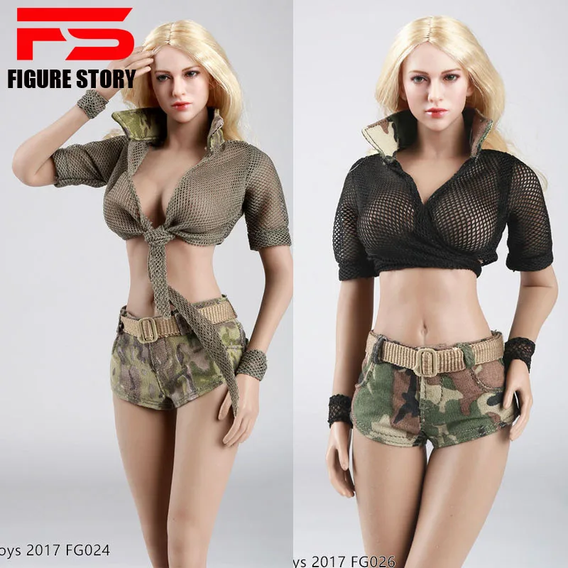 Игрушки для девочек-пожарных 1/6 FG024 FG025 FG026 Женский летний камуфляжный комплект с короткими рукавами и короткими штанами, подходит для фигуры 12 дюймов Игрушки для девочек-пожарных 1/6 FG024 FG025 FG026 Женский летний камуфляжный комплект с короткими рукавами и короткими штанами, подходит для фигуры 12 дюймов