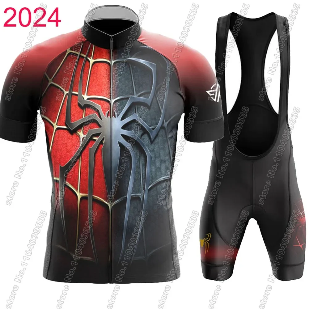 Grey Spiderful cycling Jersey 2024 Set Short Sleeve Clothing Kits Men Red Road Bike Shirt Suit Bicycle Bib Shorts MTB Maillot