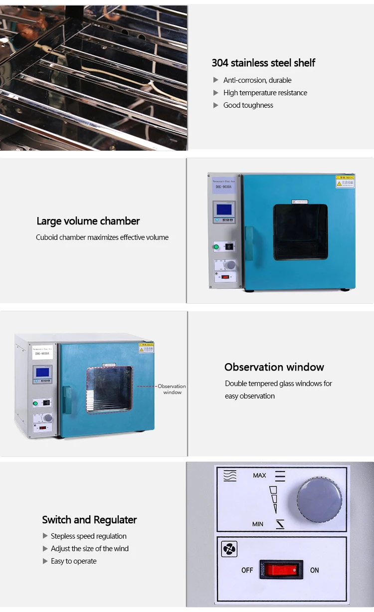 Woming Upgrade Equipamento De Teste Essencial DHG-9030A Laboratório Forno De Secagem De Explosão Termostática