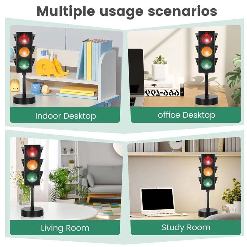 ABUG-decoración de semáforo lámpara de semáforo de 11 pulgadas con Base lámpara de escritorio de semáforo para dormitorio, aula, decoraciones de fiesta