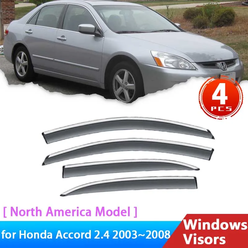 Deflectors for Honda Accord Inspire 7 VII 2003~2008 Accessories Car Side Window Visor Rain Eyebrow Guard 2012 2014 2015 Sticker