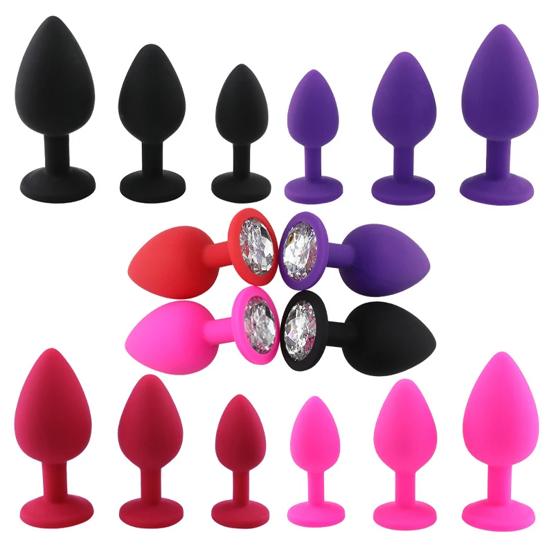 Silicone Butt Plug Anal Plug Unisex Sex Stopper 3 Different Size Adult Products for Men/Women Anal Trainer for Couples Sex Toys