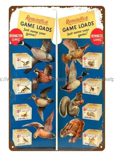 kitchen wall decals REMINGTON UMC GAME LOADS metal tin sign sign