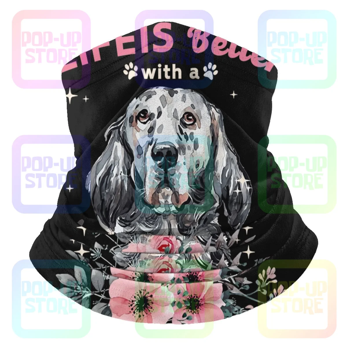 Dog Mom Dad English Setter Gift For Dog Lover Owner Momma Microfiber Neck Gaiter Bandana Scarf Ski