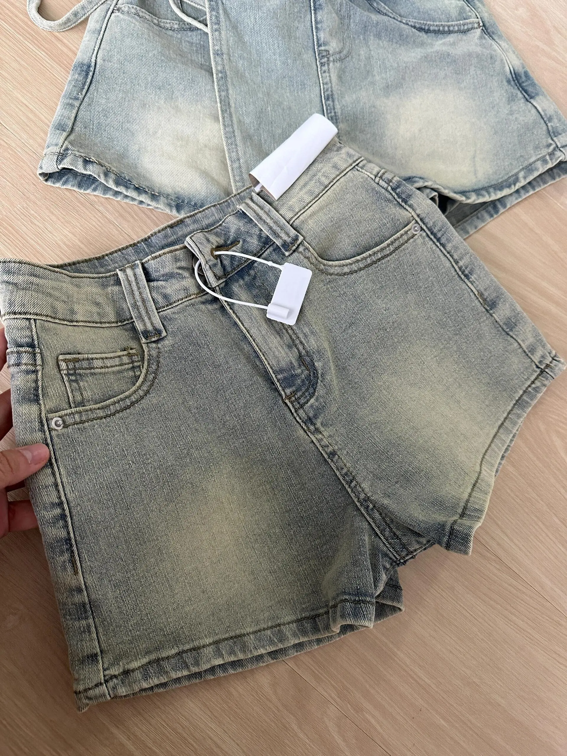 Women Light Blue Mini Denim Shorts Vintage High Waist Jeans Shorts 2000s Y2k Gyaru Hot Cowboy Pants Shorts Clothes Summer 2026