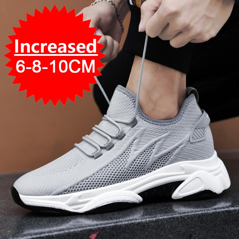 Men Elevator Shoes Height Increase Sneakers Shoes for Men 10cm Breathable Casual Shoes Invisible Inner Heightening 8cm Men Shoes