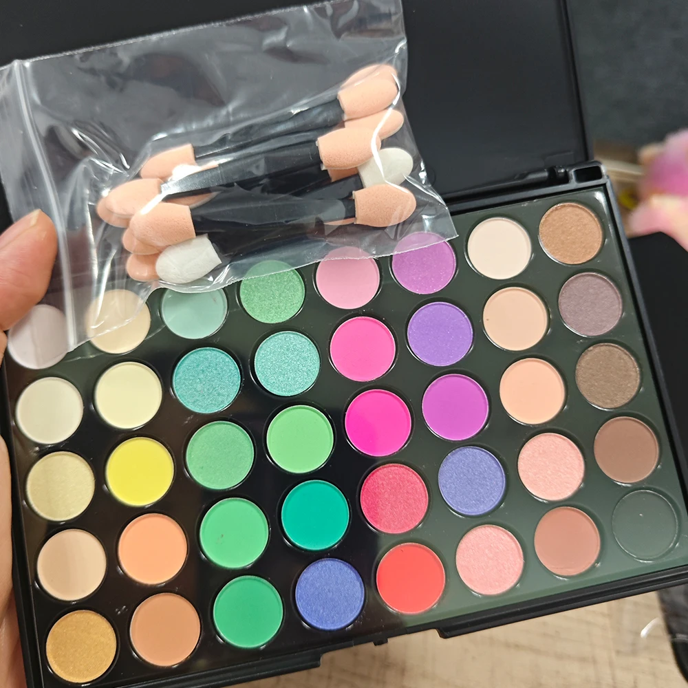 

40Colors Ombre Solid Powder Nail Pigment Eyeshadow Palette with Applicator Gradient Party Makeup Eye Body Nail Rubbing Dust