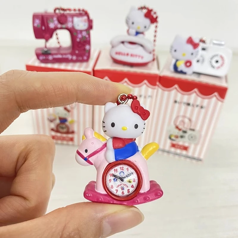 Sanrio Hello Kitty Kawaii Camera Alarm Clock Phone Sewing Machine 50th Anniversary Nostalgic Items Blind Box Toys Model Pendant view 4