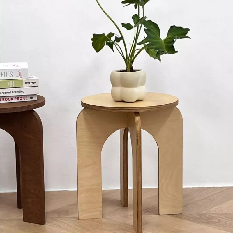 MOMO Retro Designer Living Room Low Stool Simple Modern Household Doorway Shoe Changing Stool Small Household Round Stools