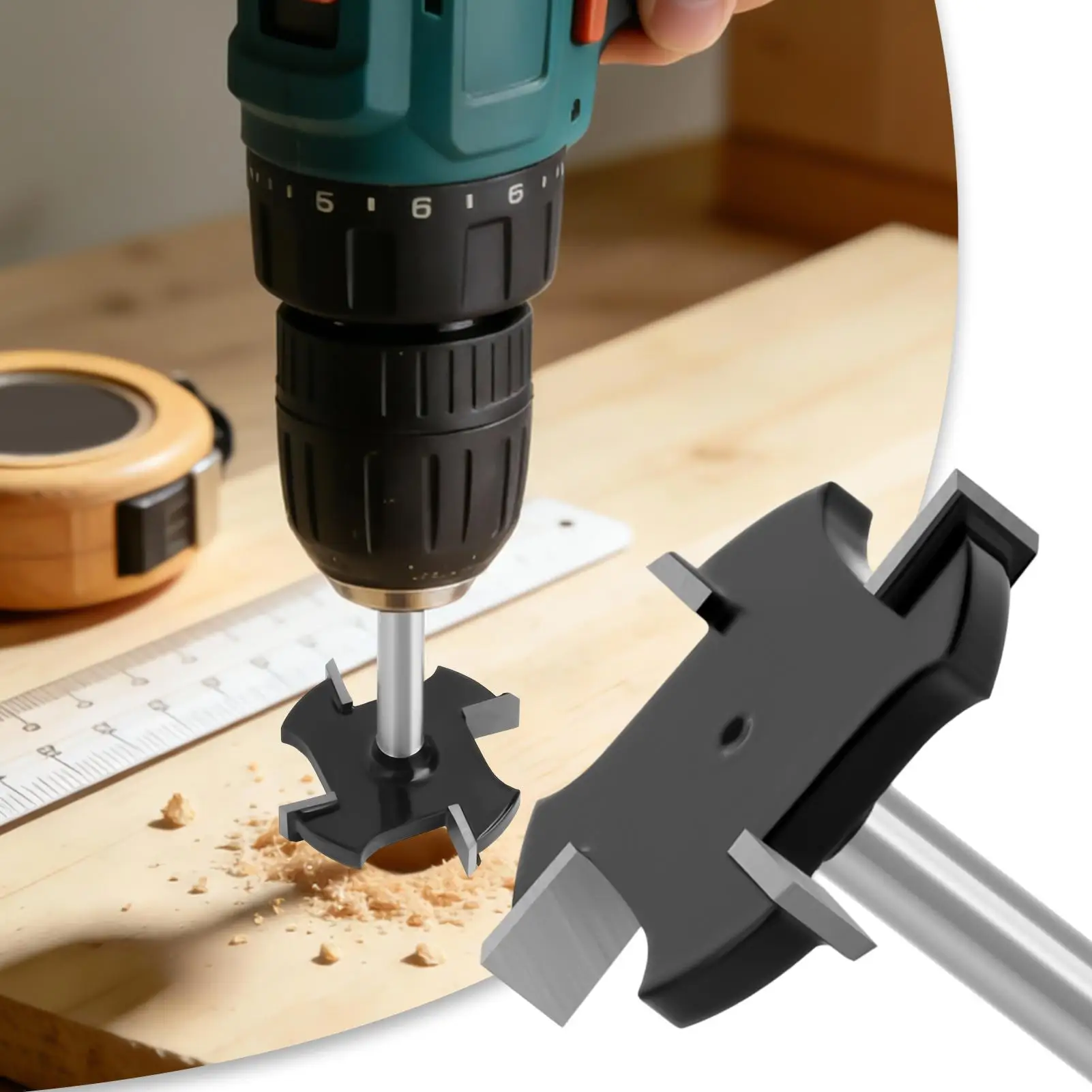 Flattening Router Bit 1/4 Inch Shank Wood Milling Cutter 4 Flutes Wood Planing Bit For Spoilboard Surfacing Cutting Slotting view 3