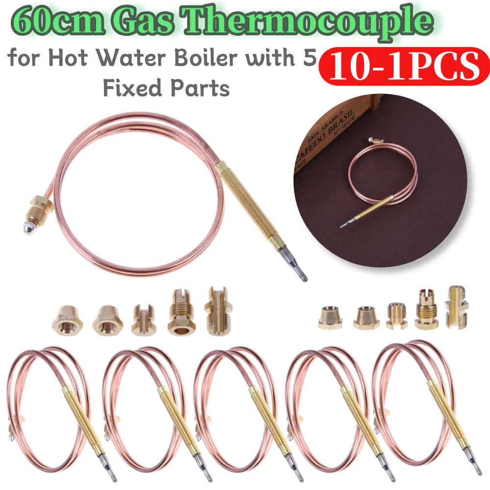 

60cm Gas Thermocouple Thermal Pair Valve for Hot Water Boiler with 5 Fixed Parts Gas Appliances for Ovens Cooking