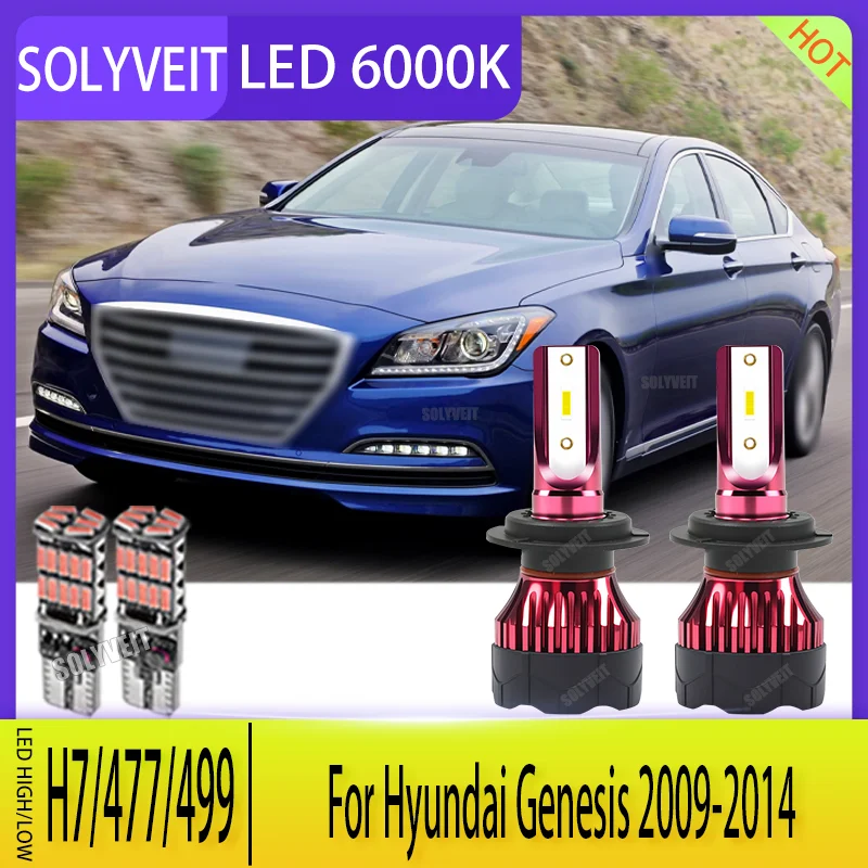 

2pcs H7/477 LED High Low Beam Stands Up to the Tough Driving Conditions IP67 For Hyundai Genesis 2009 2010 2011 2012 2013 2014