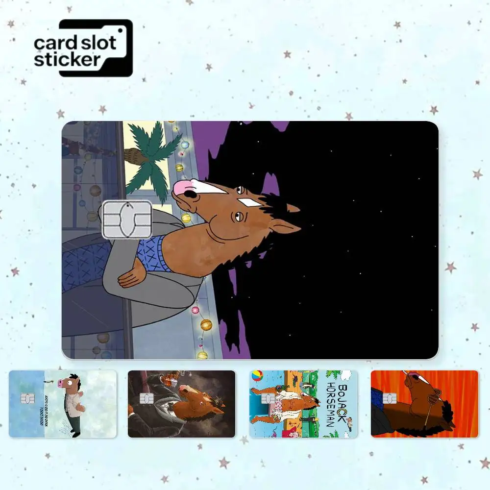 Cartoon BoJack H-horseman  Credit Card HD Stickers Game Card Decal Small Chip Waterproof Sticker Gift