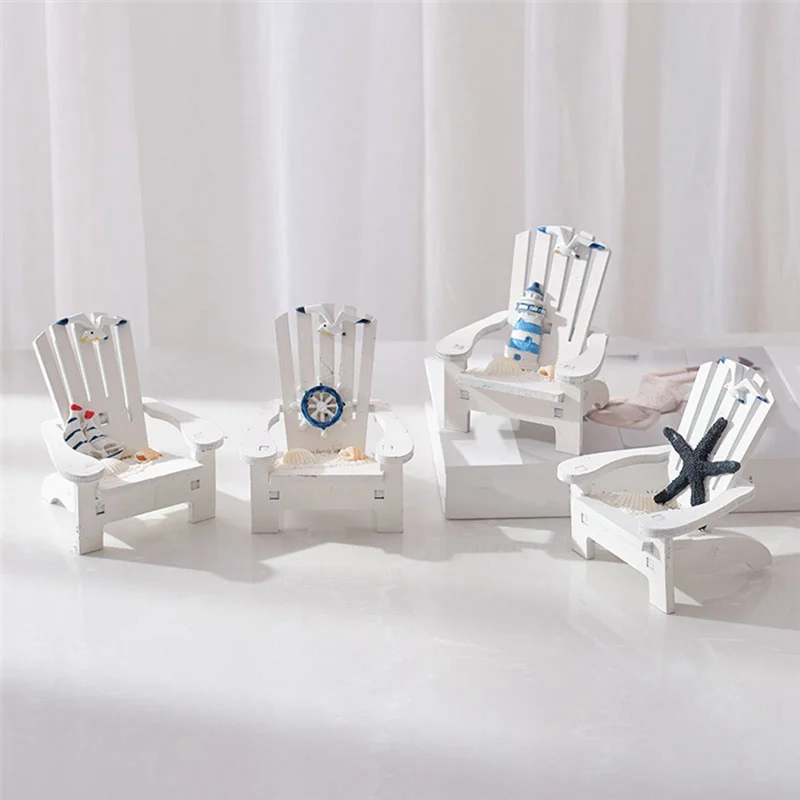 

-PQWN 4 PCS Mini Beach Chair Mediterranean Beach Chair Home Decoration Table Art Ornament Decoration