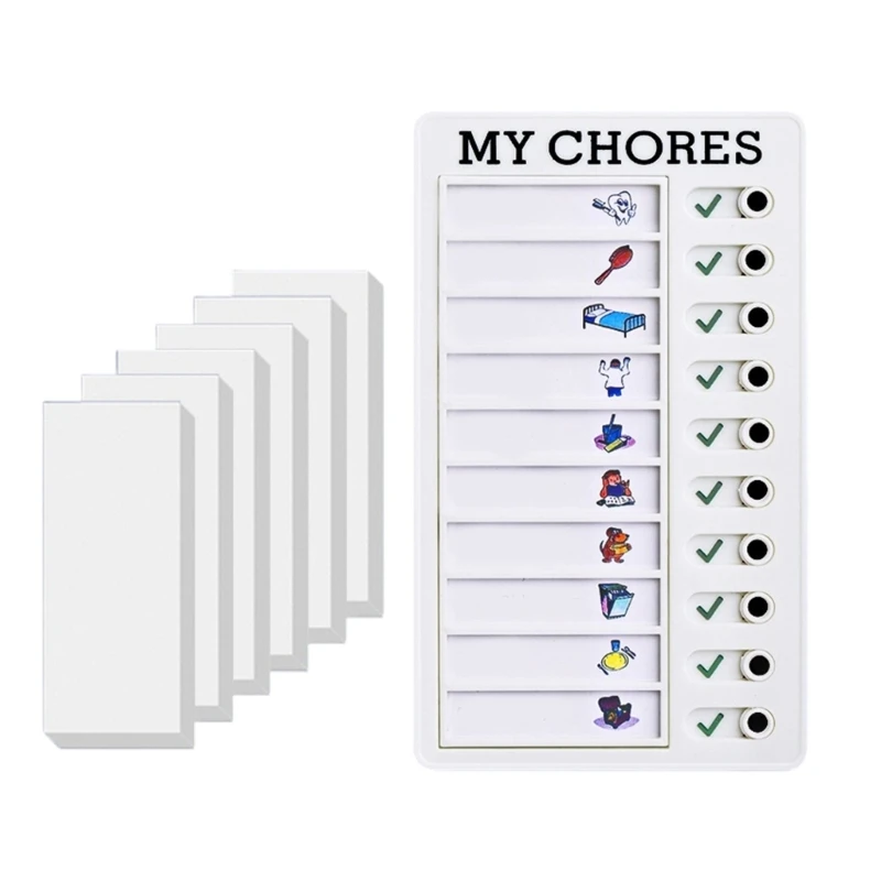 Chore Chart for Kids, Portable Chore Chart Checklist Schedule Board with 60 Card