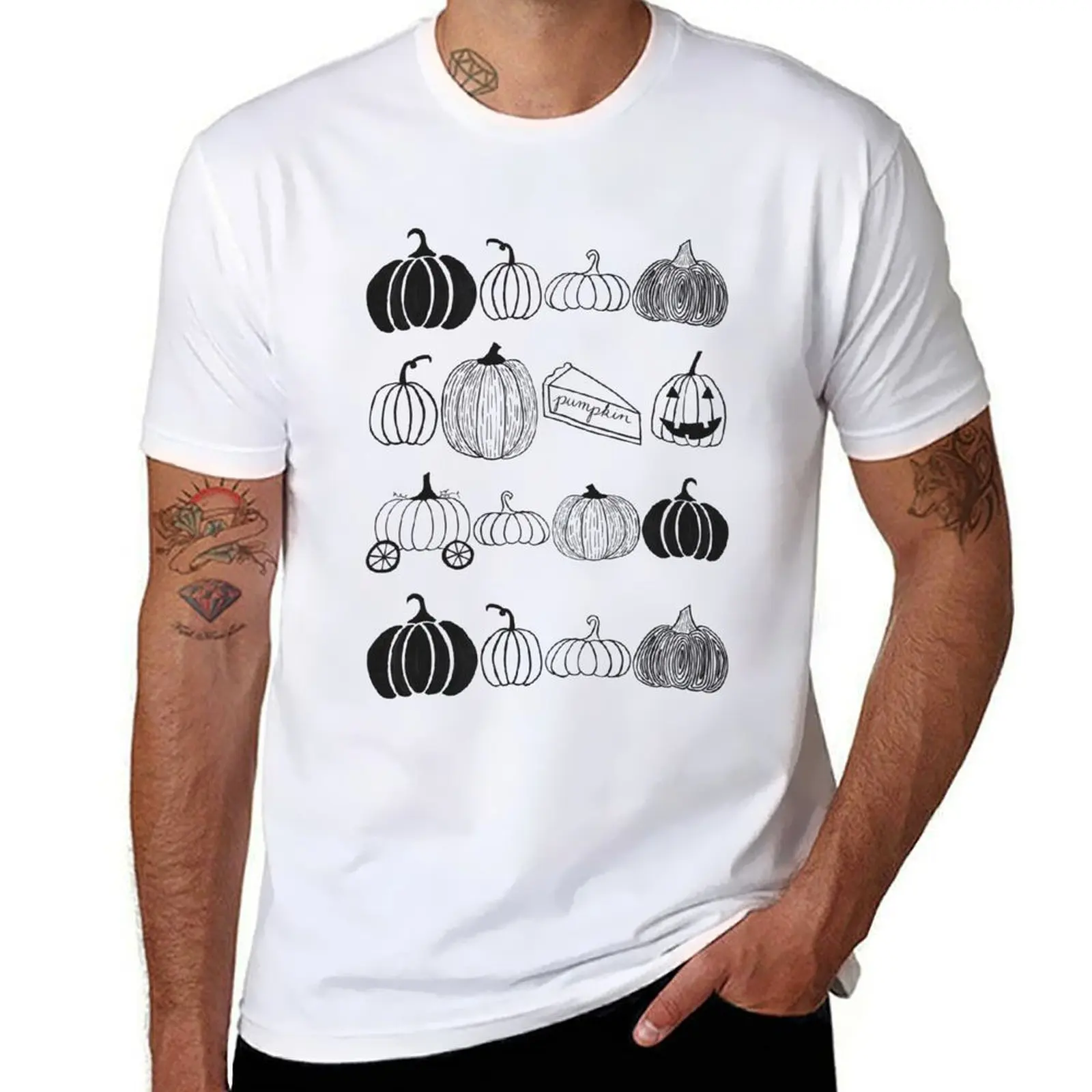 

Various Ink Painted Pumpkins T-Shirt graphic t shirts for man printed t shirts for man T-Shirt