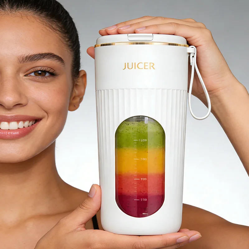 Small household juicer, USB charging, multi-functional juicer, mini portable fresh juice blender, stainless steel blade