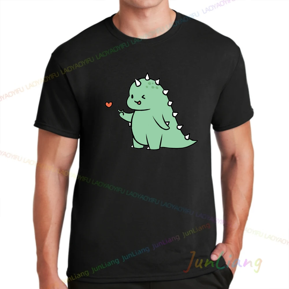 Amour drôle femmes hommes du anniversaire imprimer Couple T-Shirt été dessin animé dinosaure ample femme col rond amoureux T-Shirt 100% coton