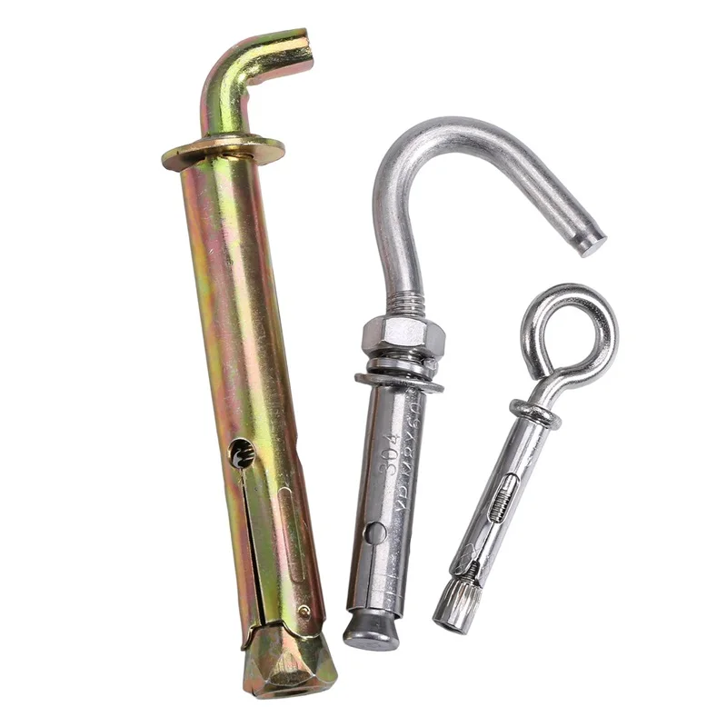 Beicai 1Pc M6 M6.5 M8 M10 M12 SUS304/SUS316 Stainless Steel / Zinc Plated Heavy Duty Concrete Expansion Eye Bolt Sleeve Anchor