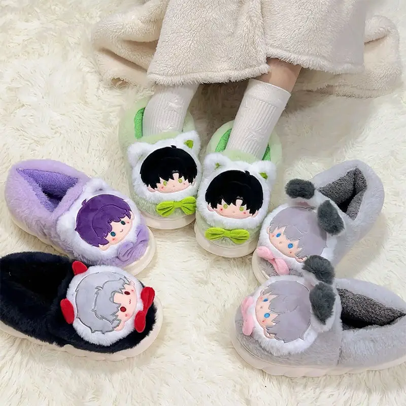 

Anime Love and Deepspace Game Cos Rafayel Xavier Zayne Sylus 2024 Unisex Plush Warm Cartoon Cute Home Slippers Birthday Gift