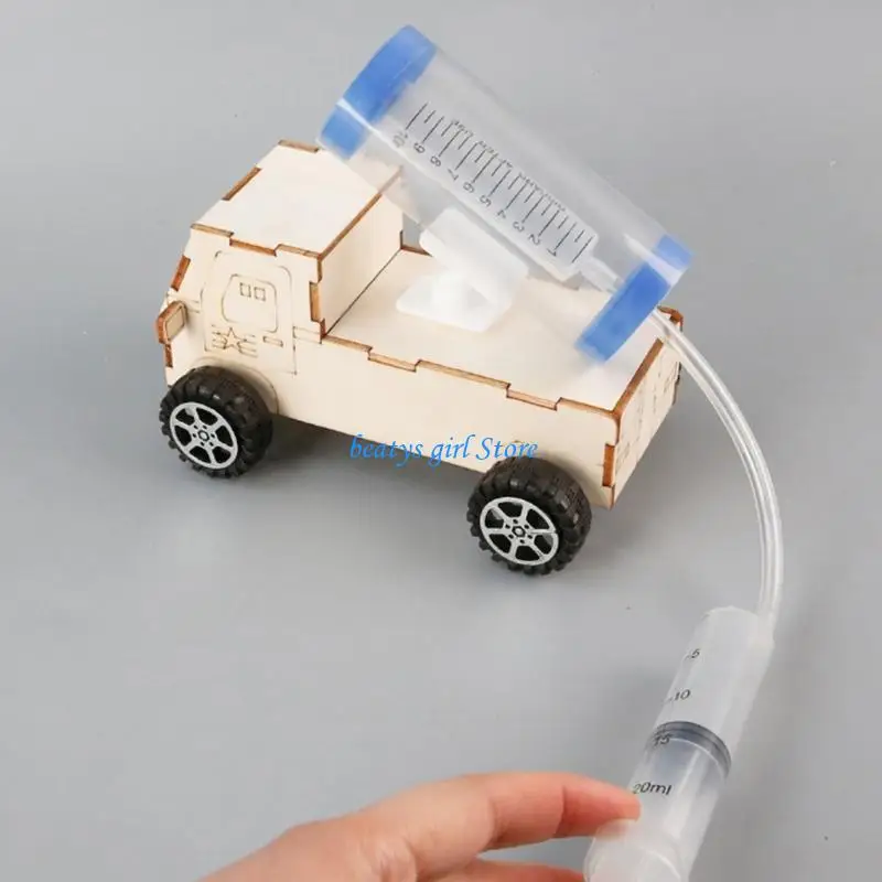 C7AB Wooden Projectile Blaster Car Set Children Science Educational Toy For Classroom