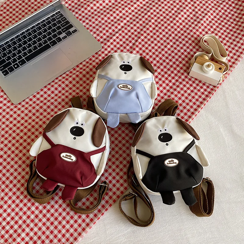 

Милый мультяшный собака, мини-подарочный рюкзак, регулируемый ремень, парусиновая дорожная сумка на молнии для женщин, кошелек для монет для телефона