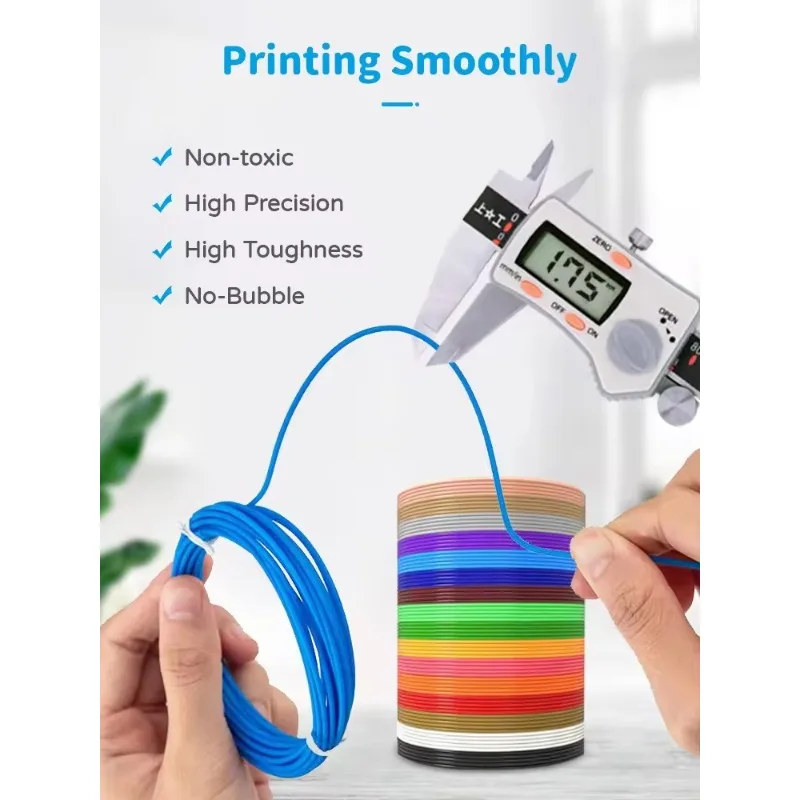 1 Set 20Pcs/5M PCL 3D Pen Filament Refills Low Temperature 1.75mm 20 Colors Eco-friendly 3D Printing Pen Consumables for Kids